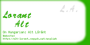 lorant alt business card